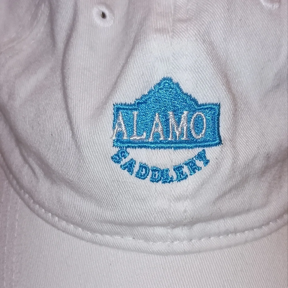 Alamo Saddlery White Blue Cotton Baseball cap